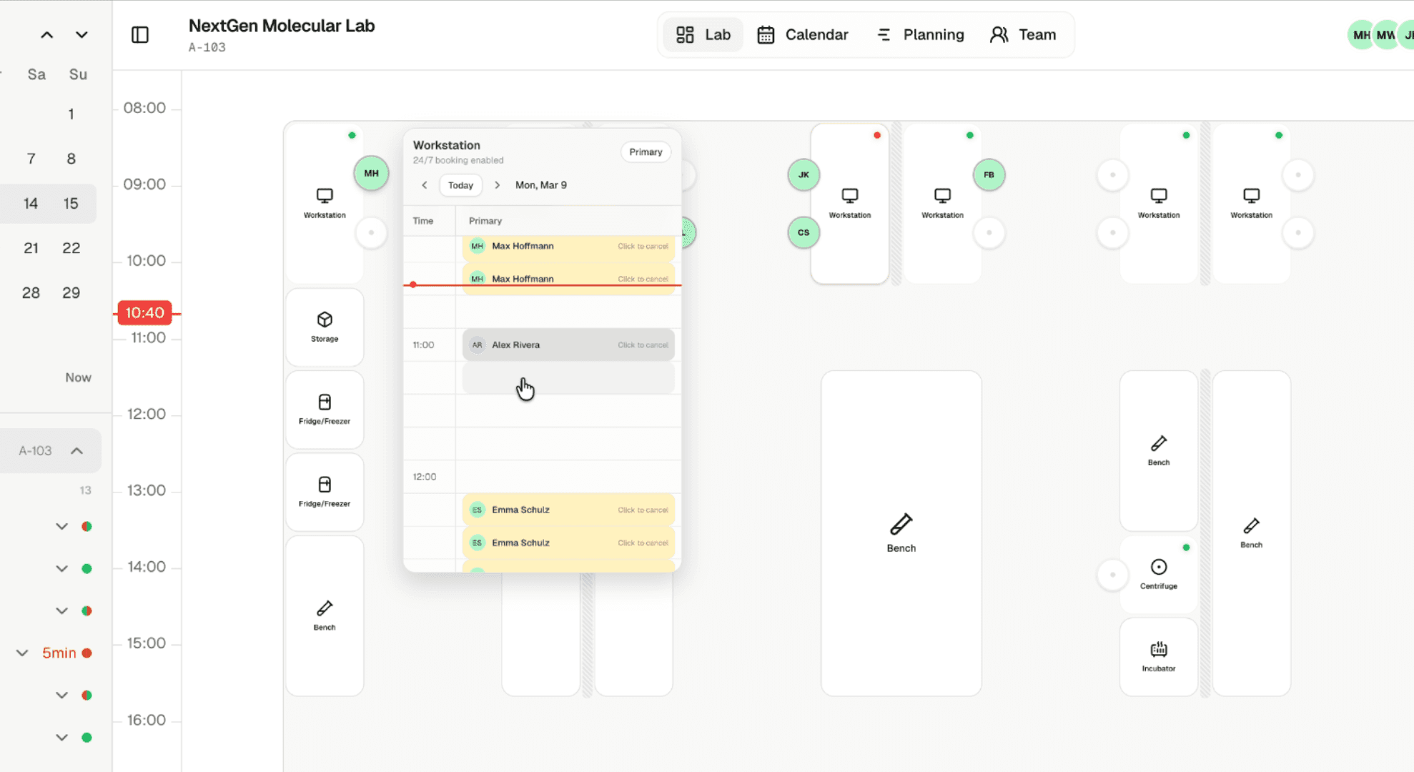 Booking creation flow in ReefBench