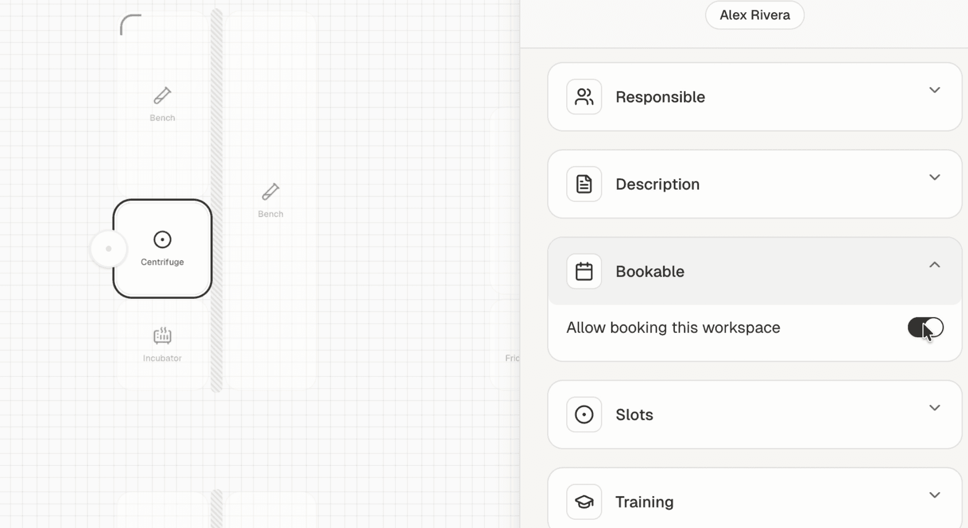 Workstation settings in ReefBench